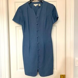 Ann Taylor Size 4 blue linen/rayon dress